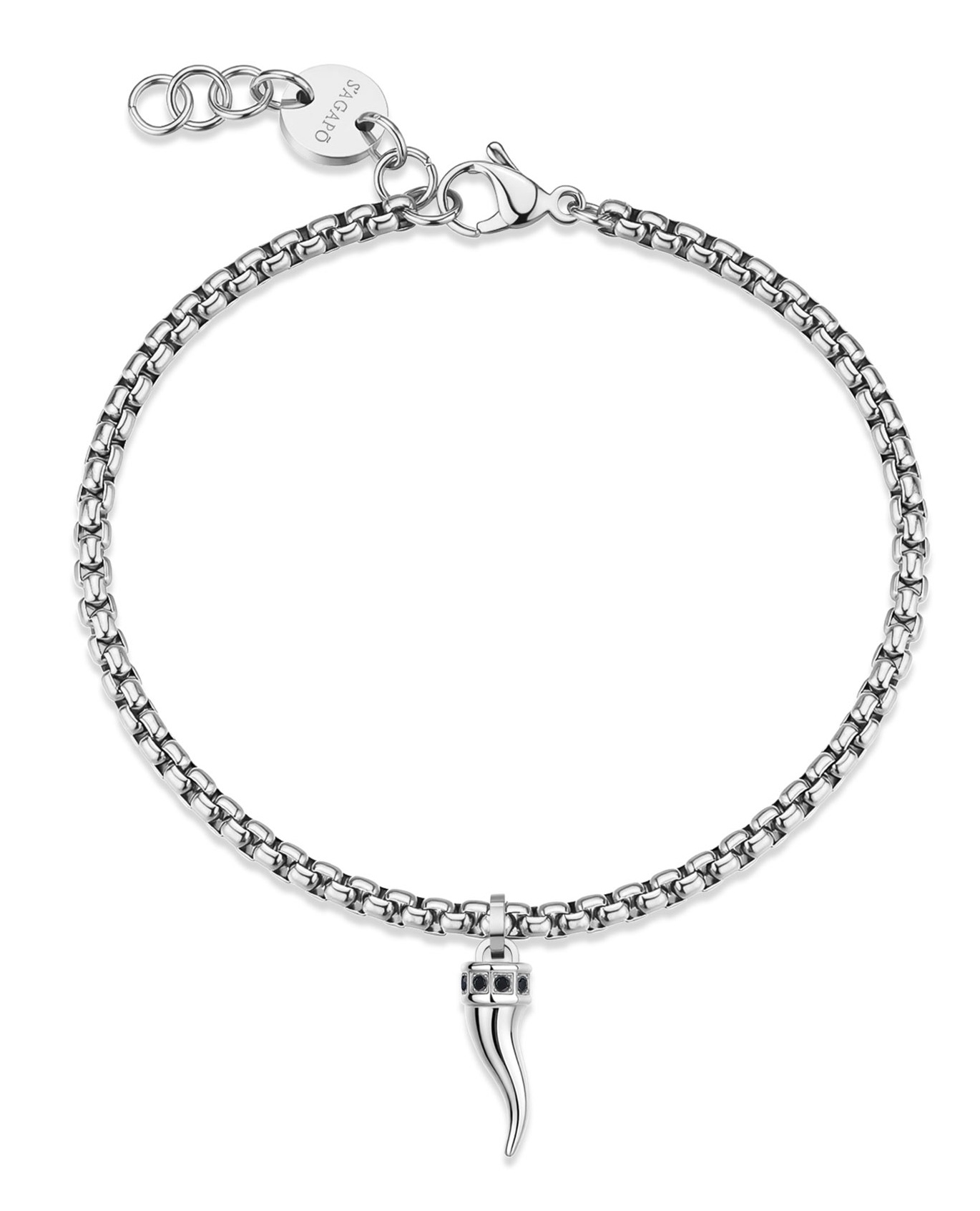 S'Agapõ Pánsky oceľový náramok so zirkónmi Cornicello Rogue SRG40