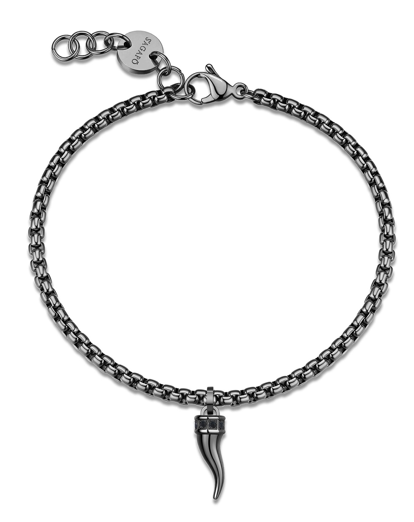 S'Agapõ Pánsky oceľový náramok so zirkónmi Cornicello Rogue SRG41