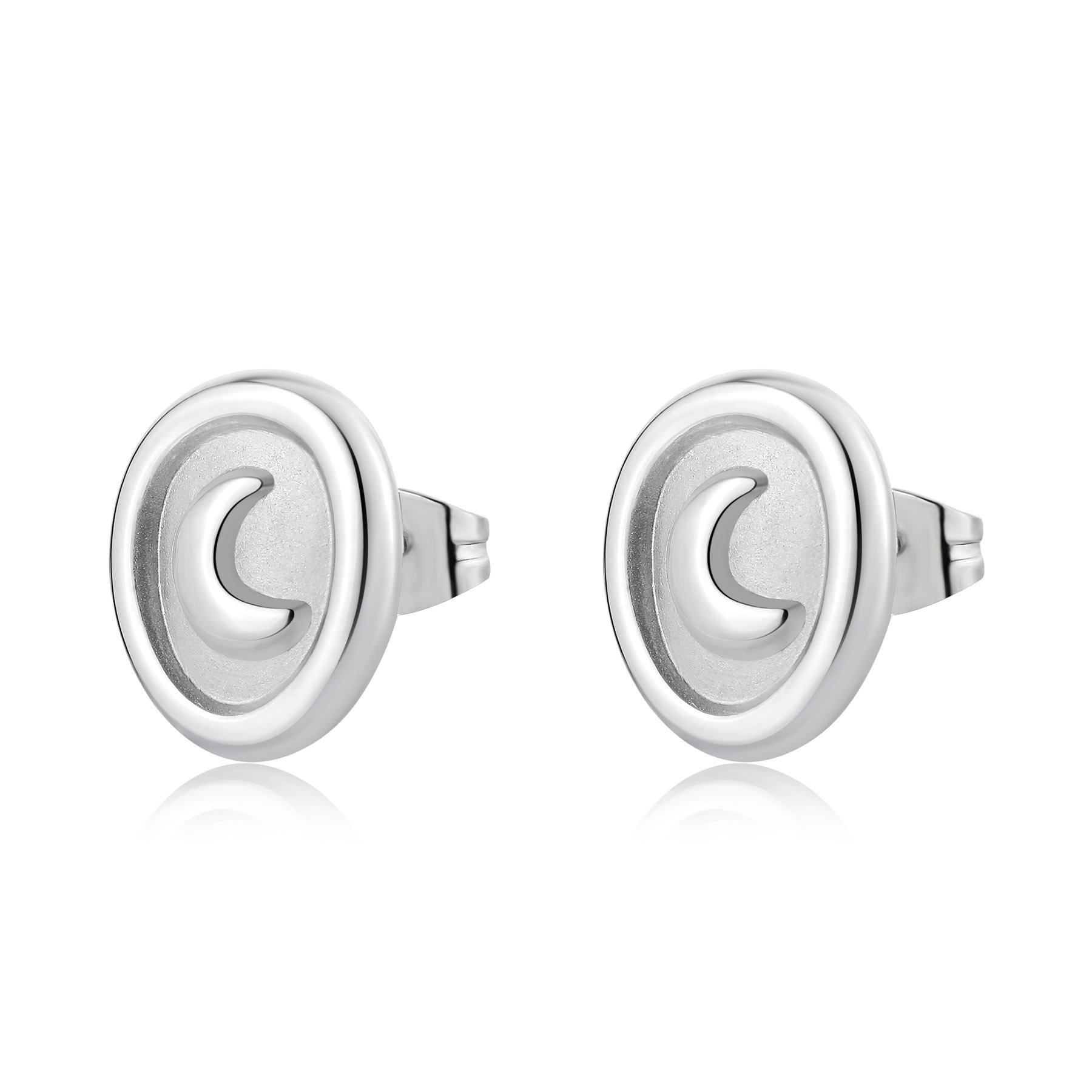 S'Agapõ Kôstkové náušnice z ocele Mesiac Feelings SFE23