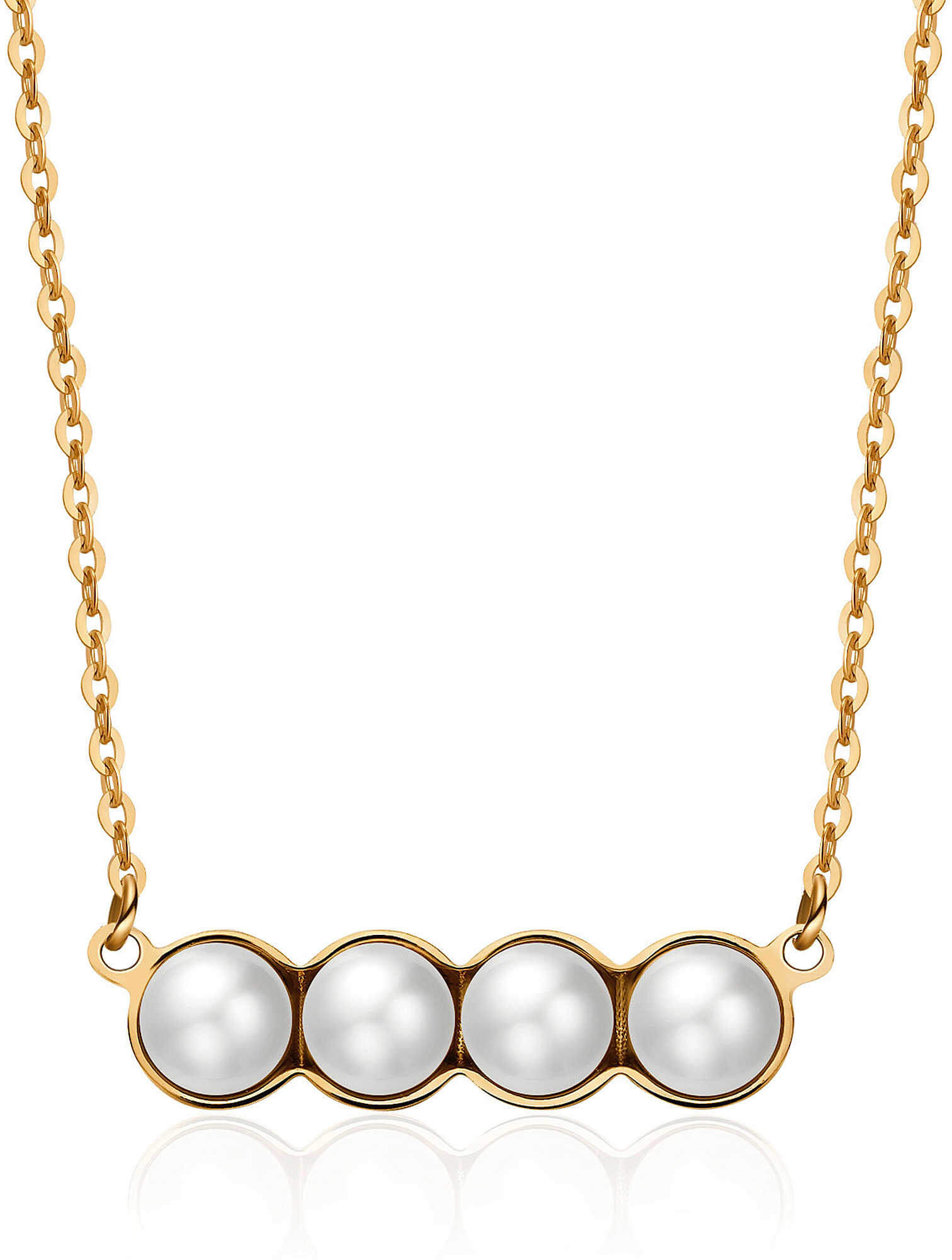 Levně S`Agapõ Pozlacený náhrdelník s perličkami Marylin SMY02