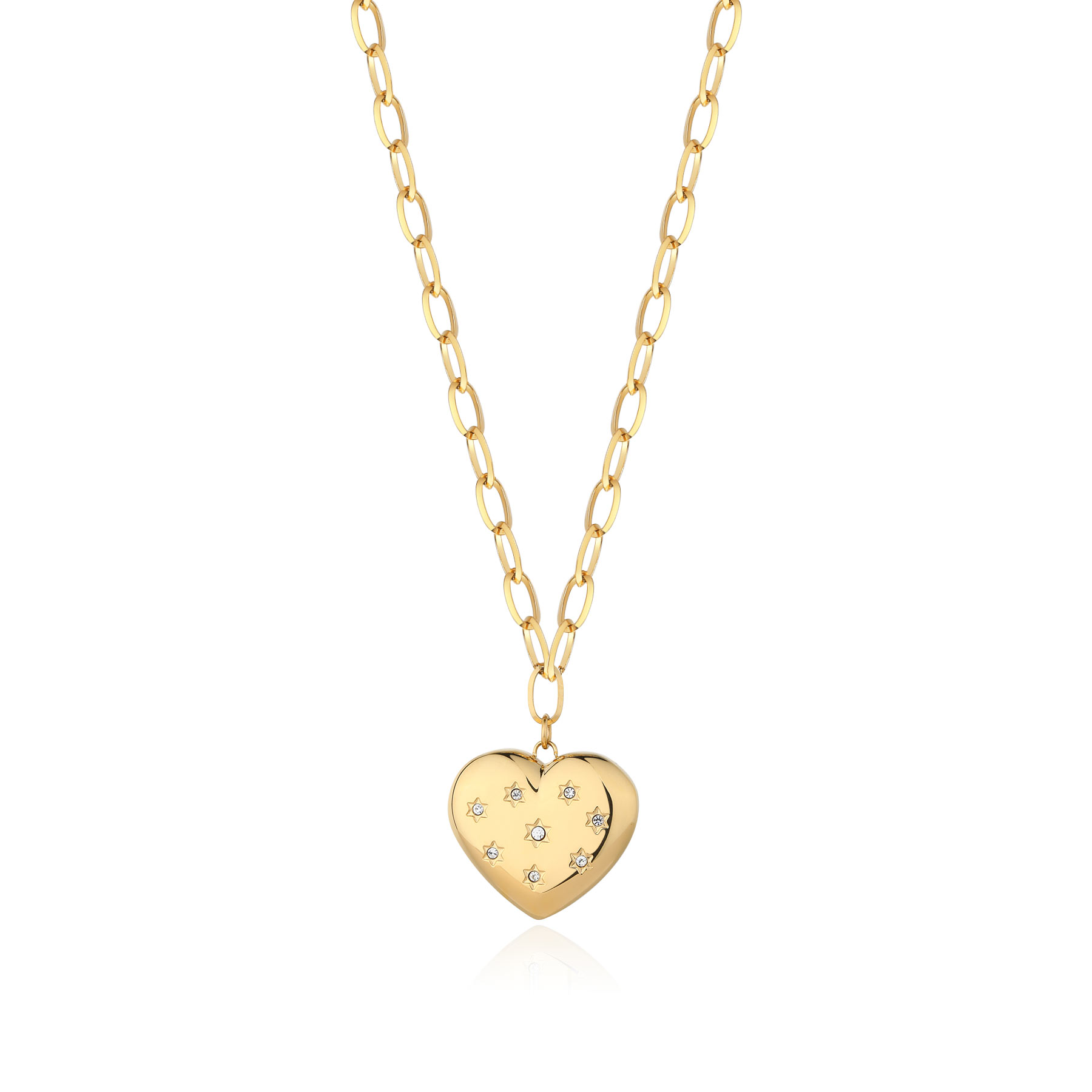 S`Agapõ -  Pozlacený náhrdelník Srdce s krystaly Stellar SSE08