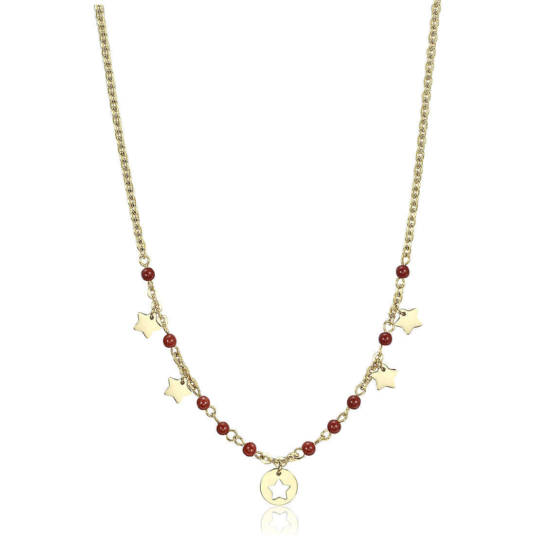 S`Agapõ Pozlacený ocelový náhrdelník s hvězdičkami Haiti SHT01