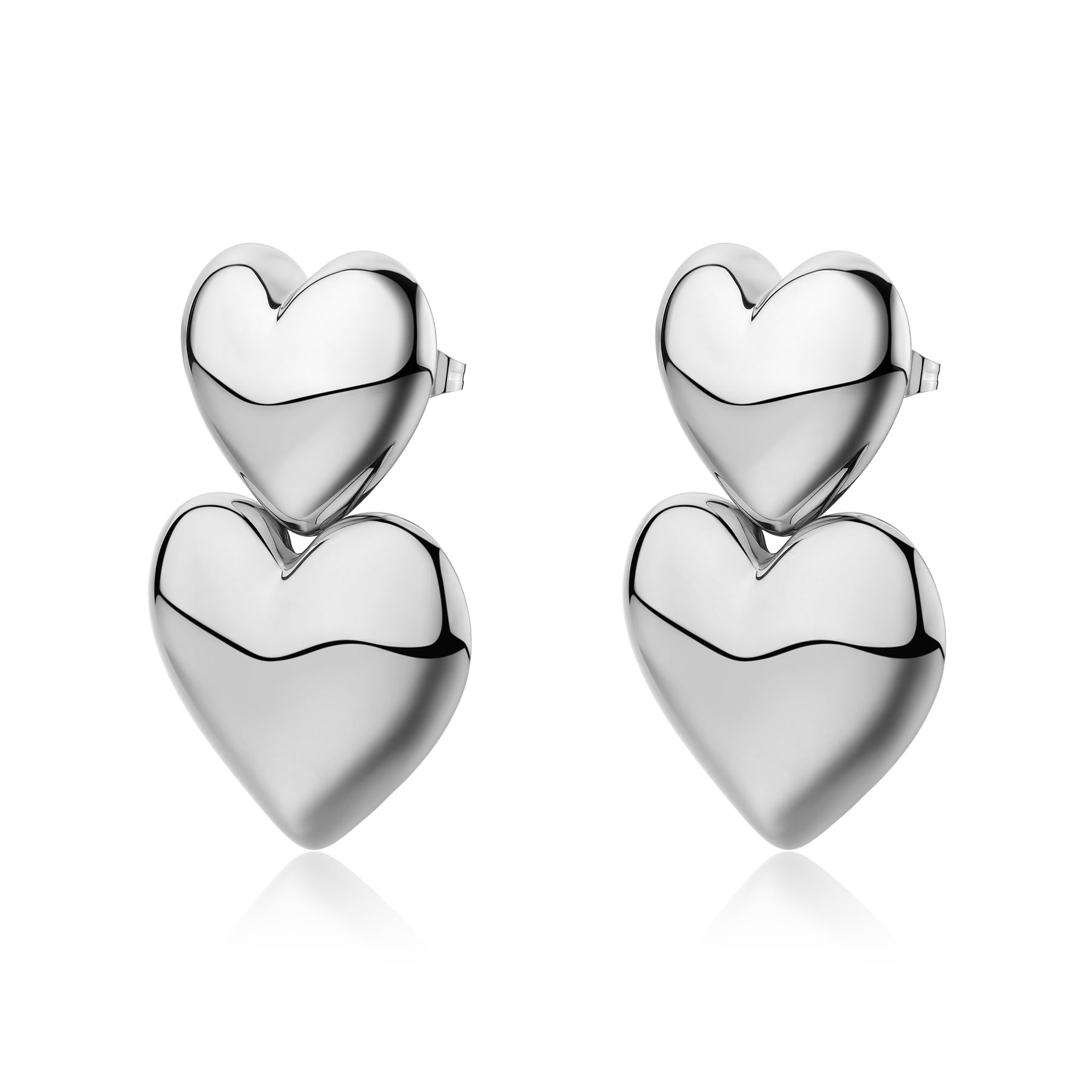 S'Agapõ Romantické srdiečkové náušnice z ocele Stellar SSE62