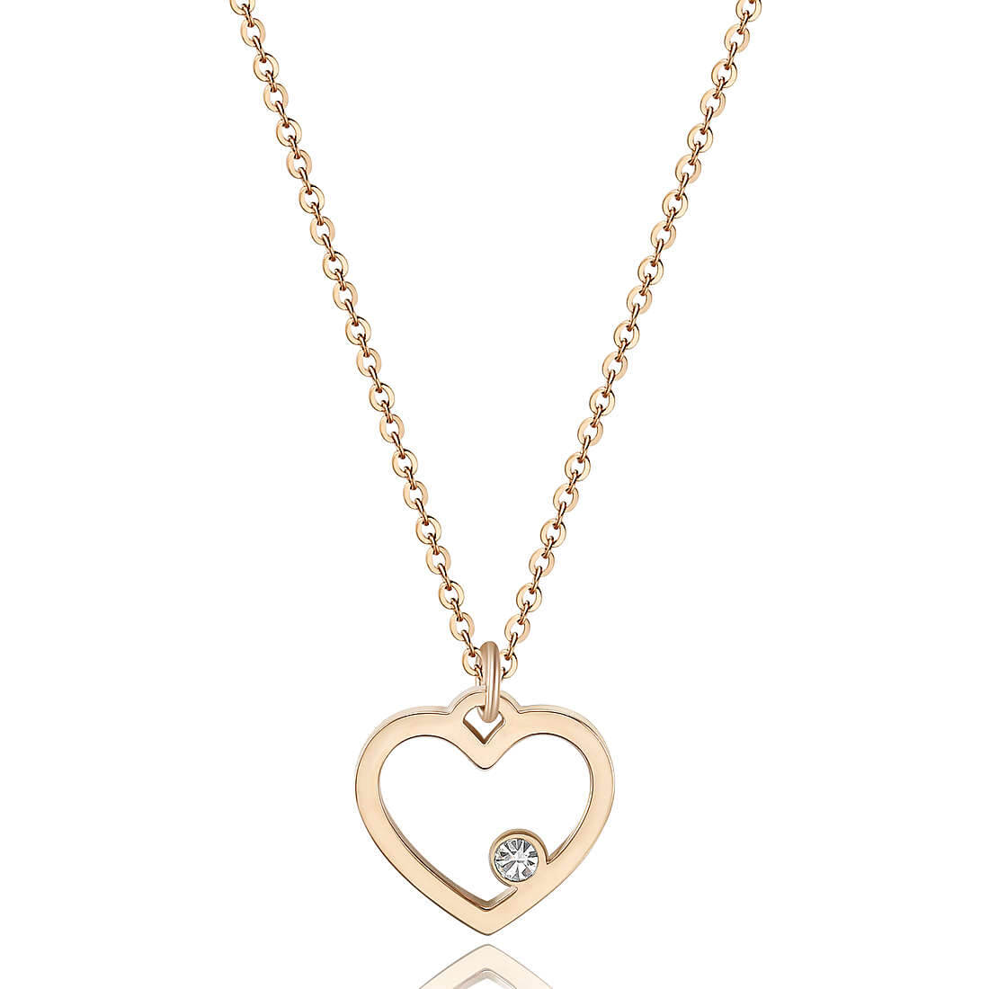 S`Agapõ Romantický náhrdelník s príveskom srdca Pretty SPE03 (retiazka, prívesok)
