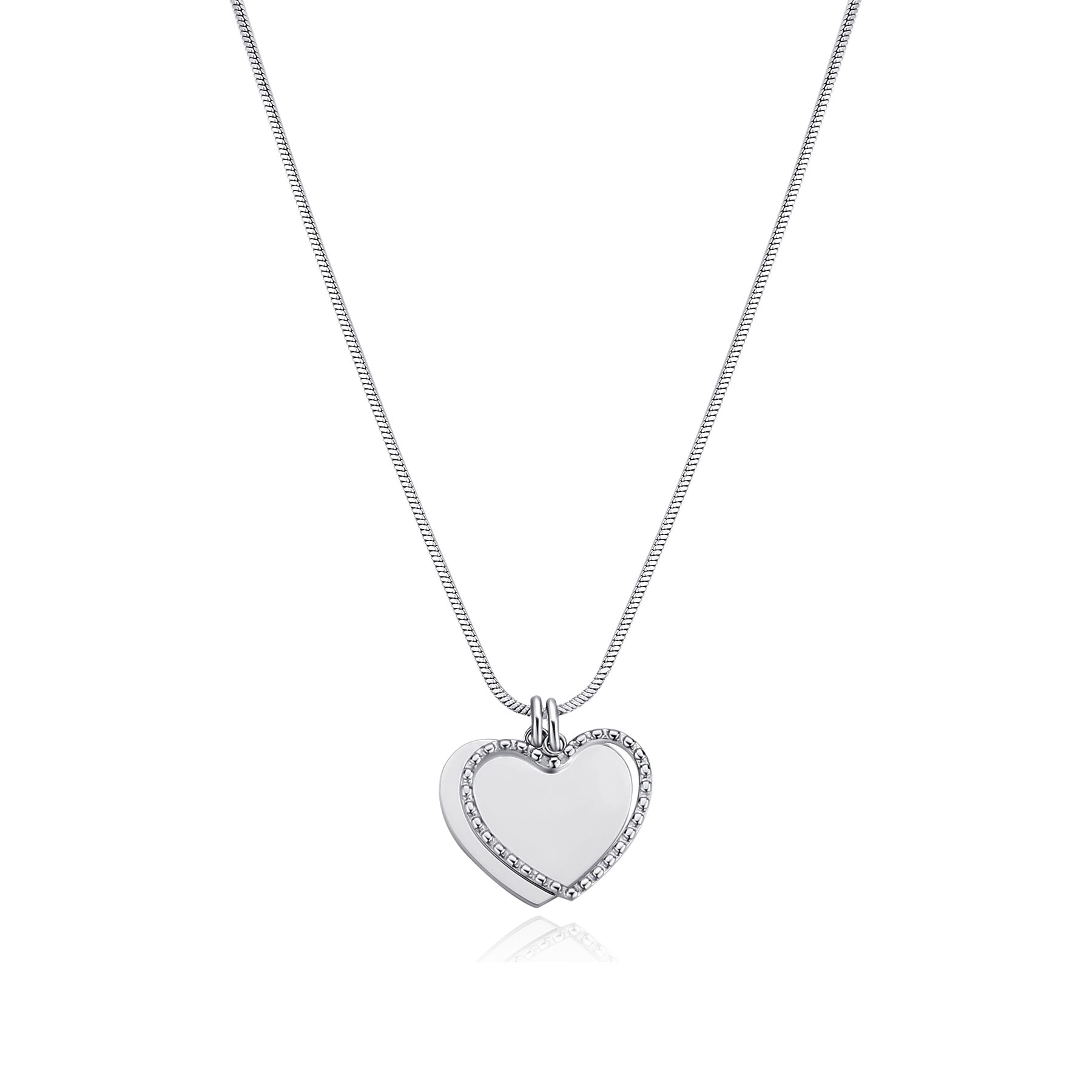 Levně S`Agapõ Romantický ocelový náhrdelník se srdíčky Message SSG09