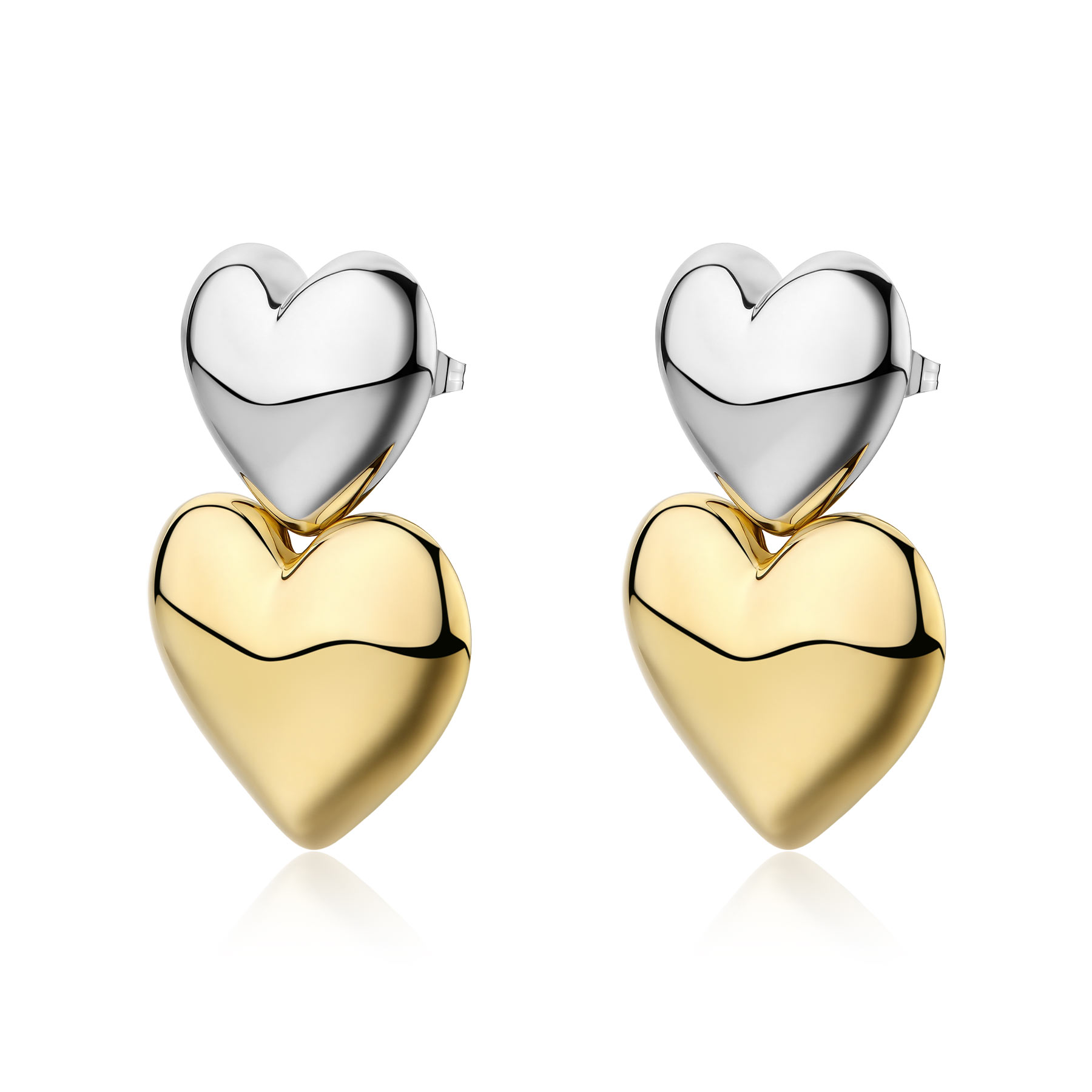 S'Agapõ Srdiečkové bicolor náušnice z ocele Stellar SSE63