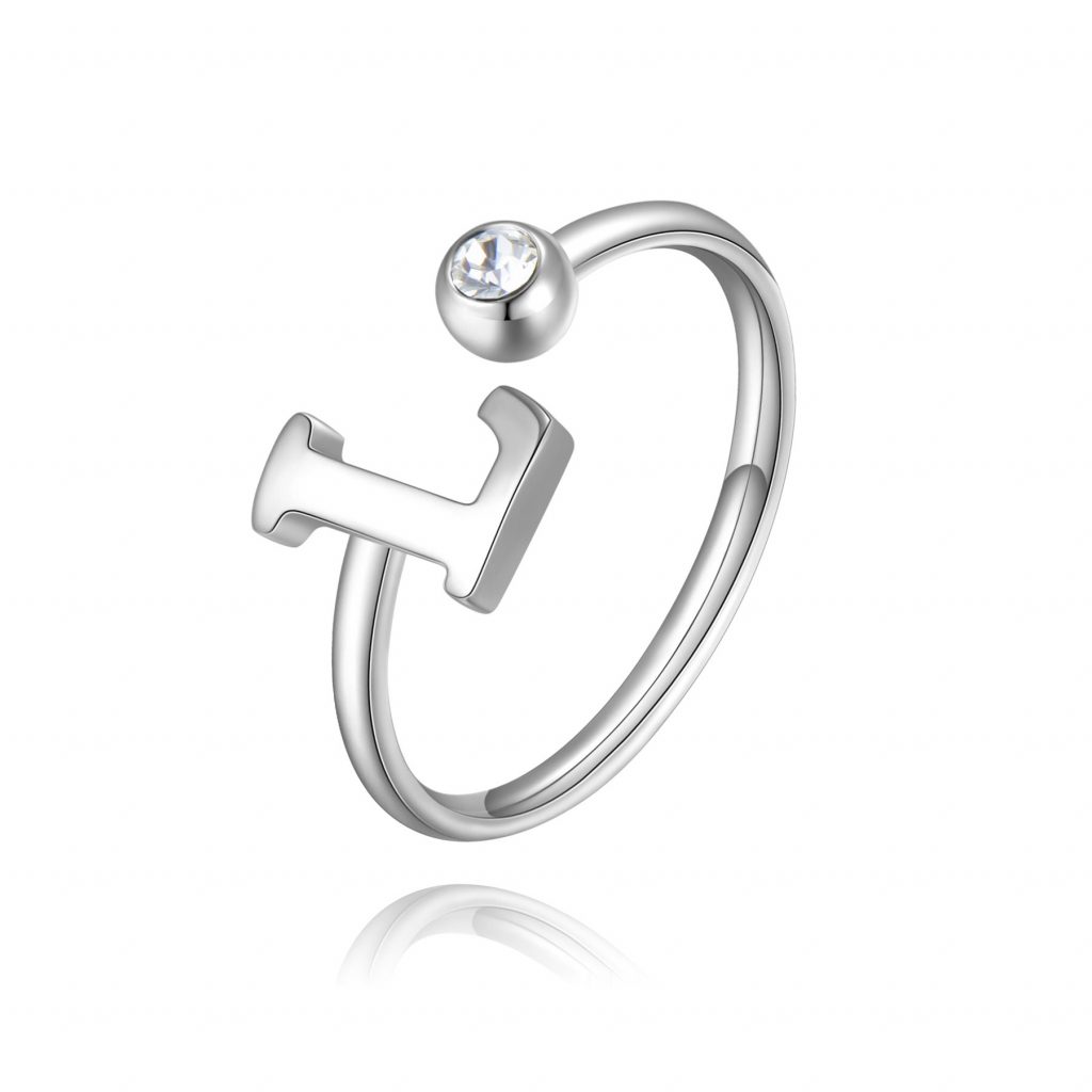 S`Agapõ Stylový ocelový prsten L s krystalem Click SCK183