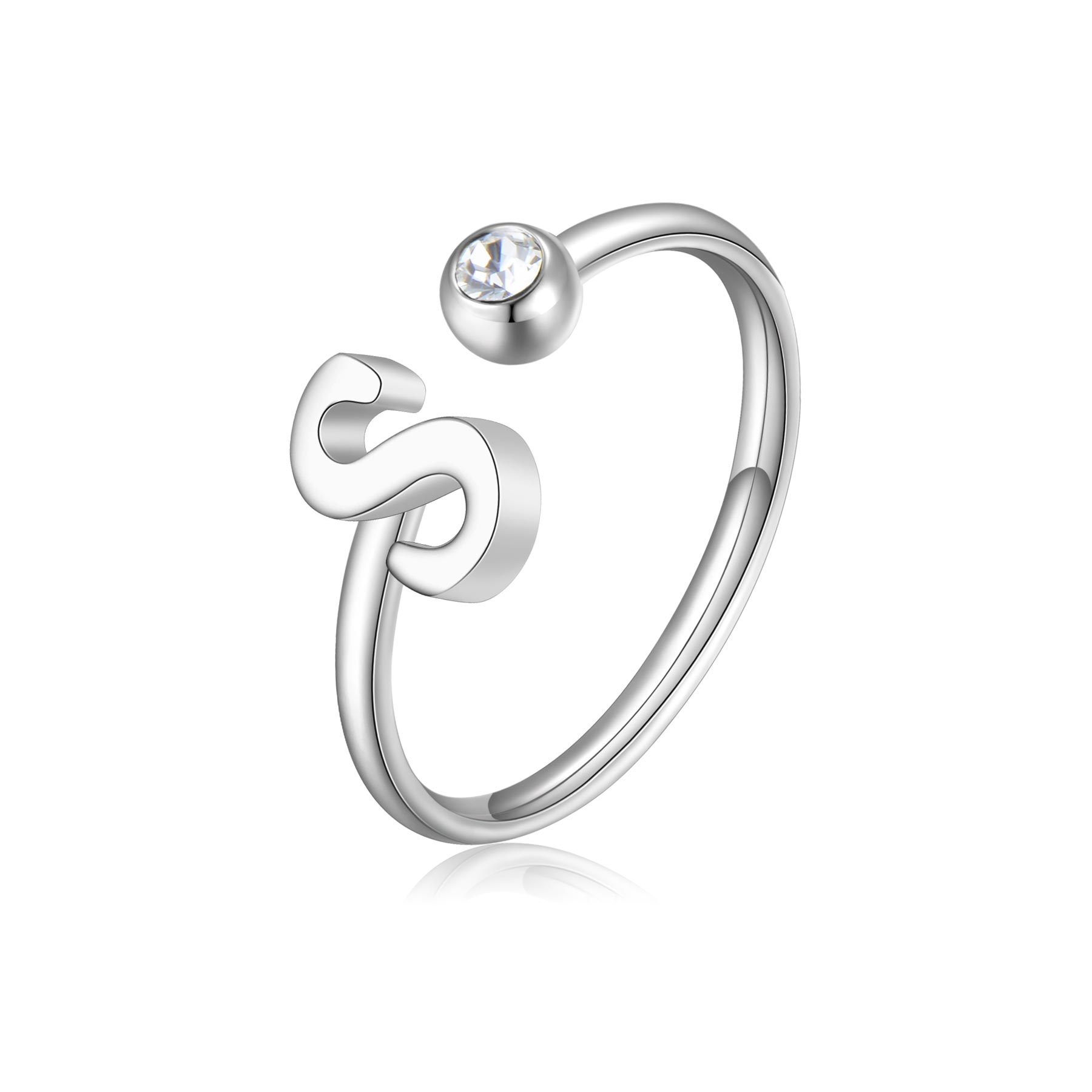 S`Agapõ -  Stylový ocelový prsten S s krystalem Click SCK189