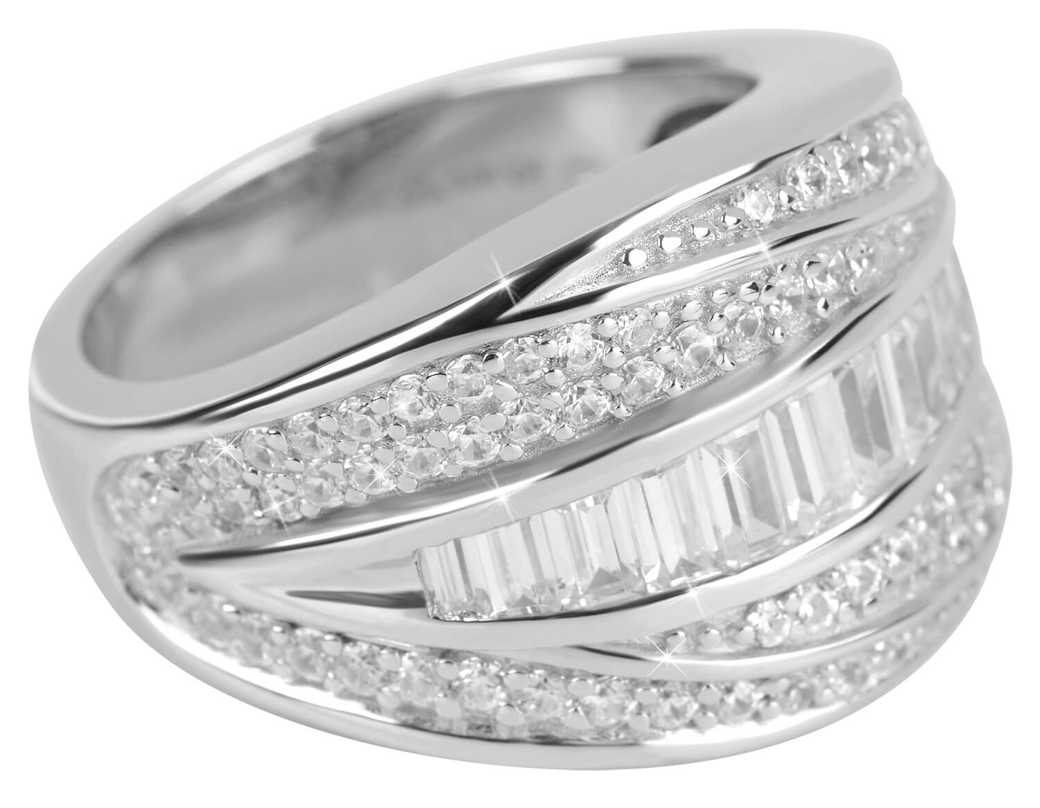 Levně Silver Cat Luxusní prsten se zirkony SC285 52 mm