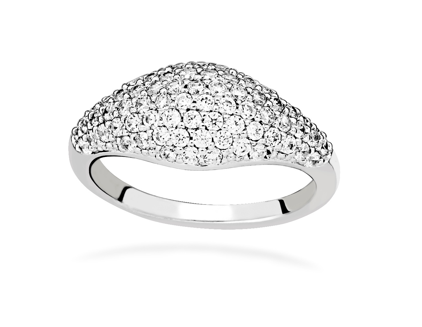 Silver Cat Třpytivý stříbrný prsten s kubickými zirkony Beauty SC641 58 mm