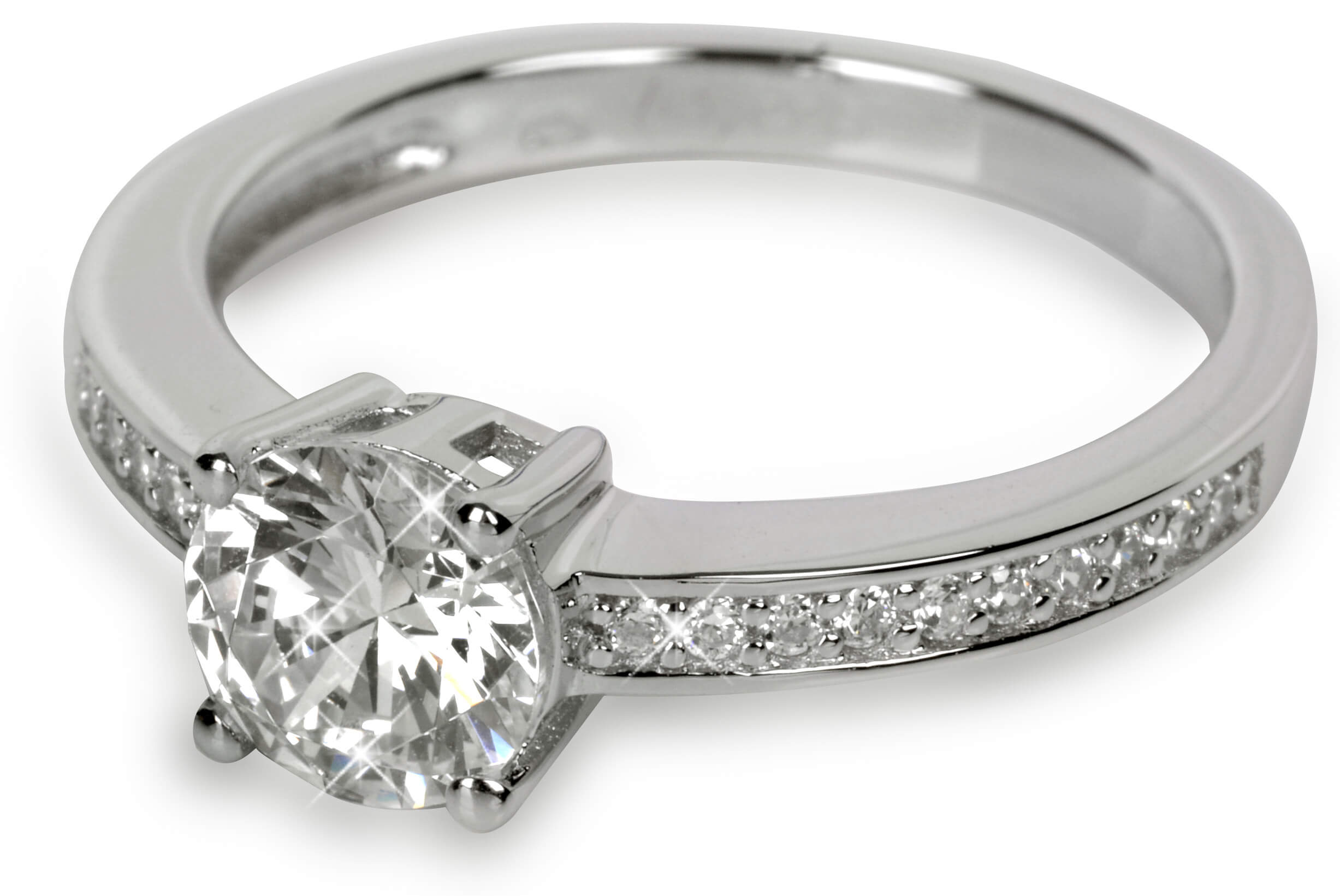 Silver Cat Stříbrný prsten s krystaly SC031 56 mm
