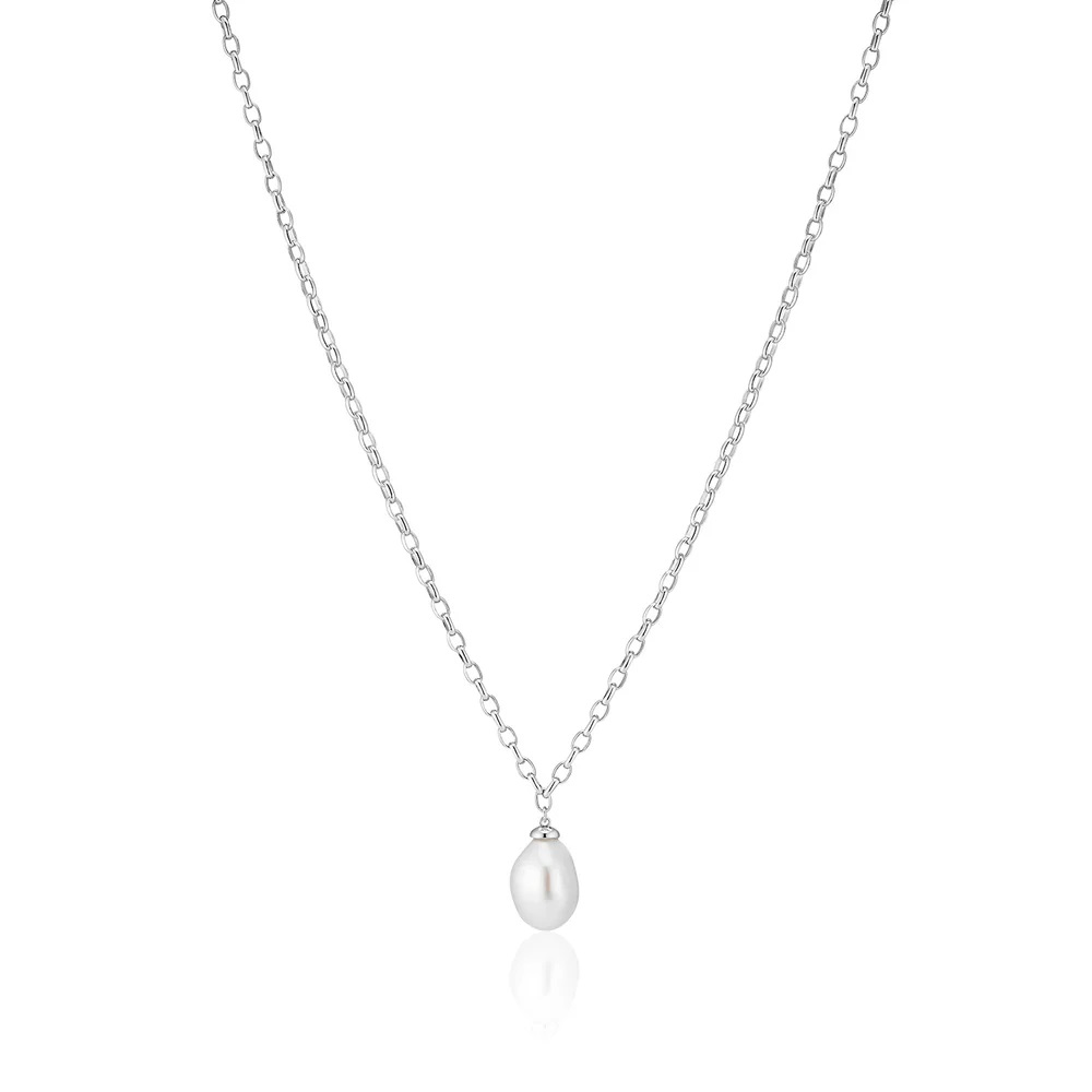 Sif Jakobs Elegantný strieborný náhrdelník s barokovou perlou Padua SJ-N2455-P