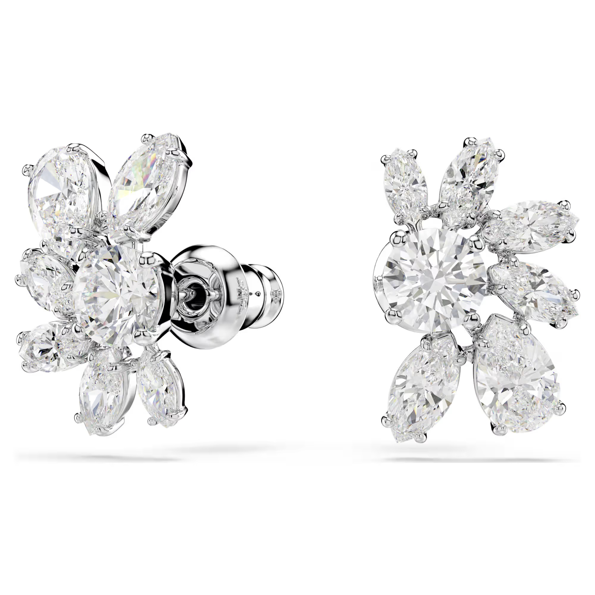 Swarovski Asymetrické náušnice Květina se Swarovski zirkony Mesmera 5737462