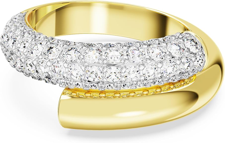 Levně Swarovski Blyštivý pozlacený prsten Dextera 56688 50 mm