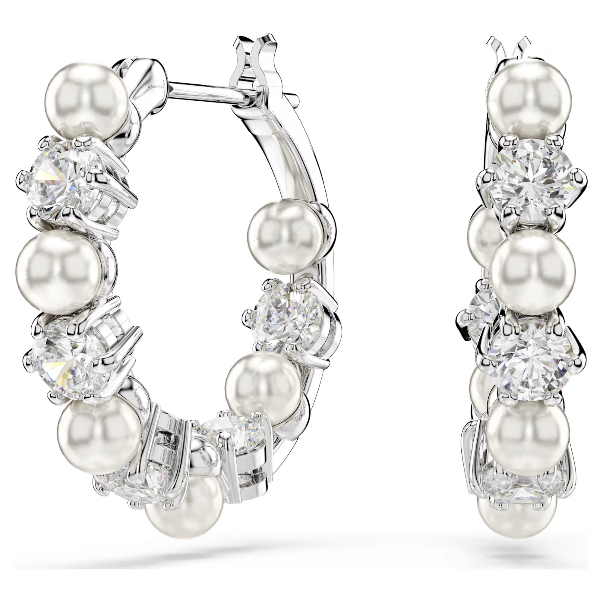 Swarovski Kruhové náušnice s křišťálovými perlami a zirkony Matrix 5709256