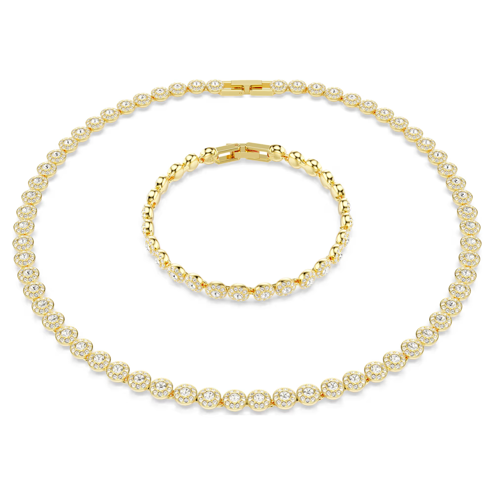 Swarovski Luxusní pozlacená sada šperků s krystaly Angelic 5720506 (náramek, náhrdelník)