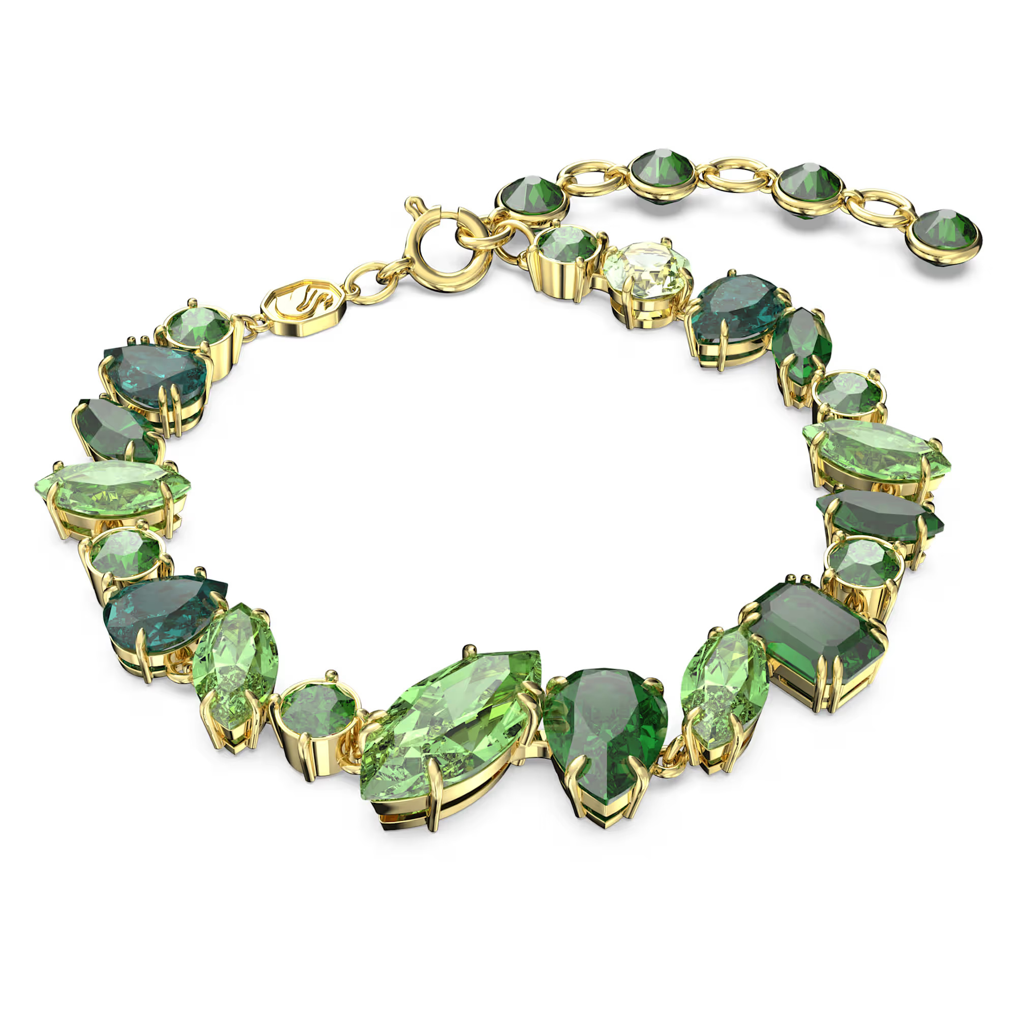 Swarovski Nepřehlédnutelný náramek se zelenými krystaly Gema 5652822