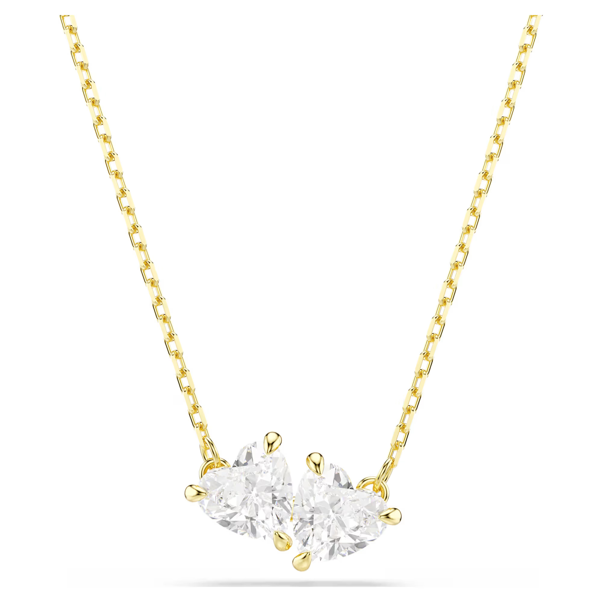 Swarovski Pozlacený náhrdelník se třpytivými srdíčky Mesmera 5733475