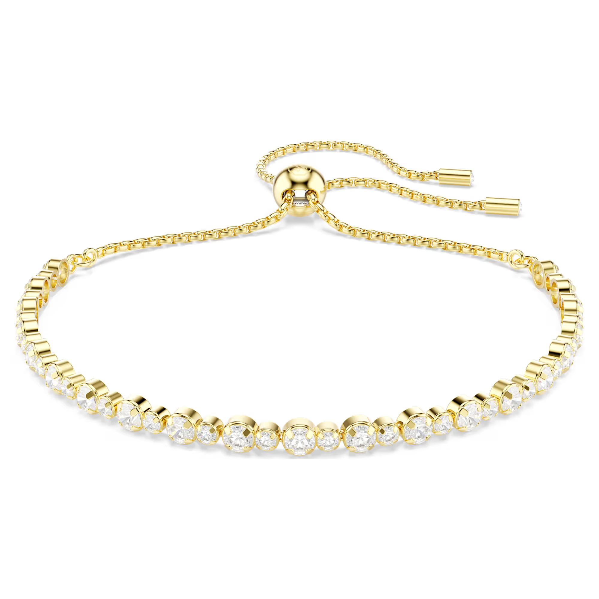 Swarovski Pozlacený náramek s čirými krystaly Tennis Matrix 5730709