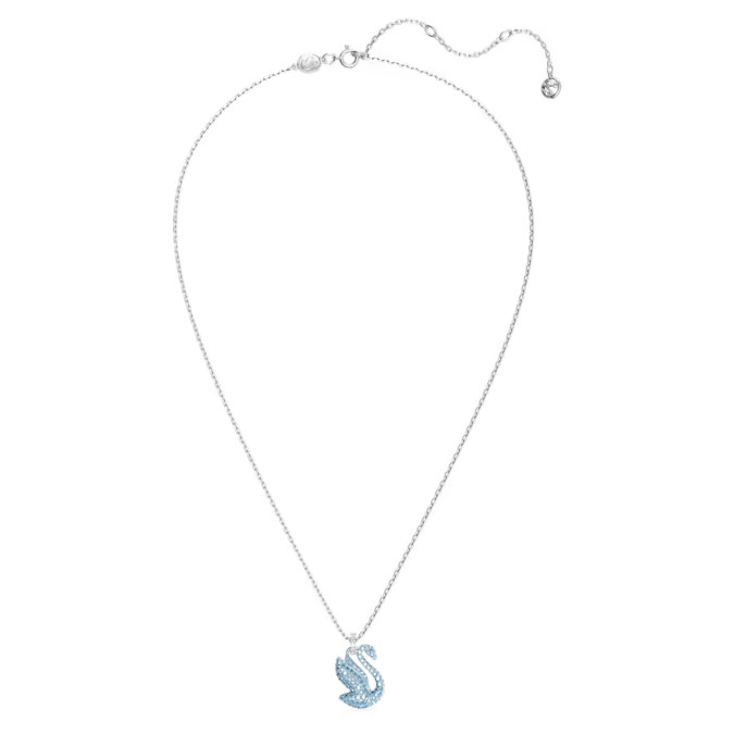 Levně Swarovski Půvabný náhrdelník s modrou Labutí Iconic Swan 5660594