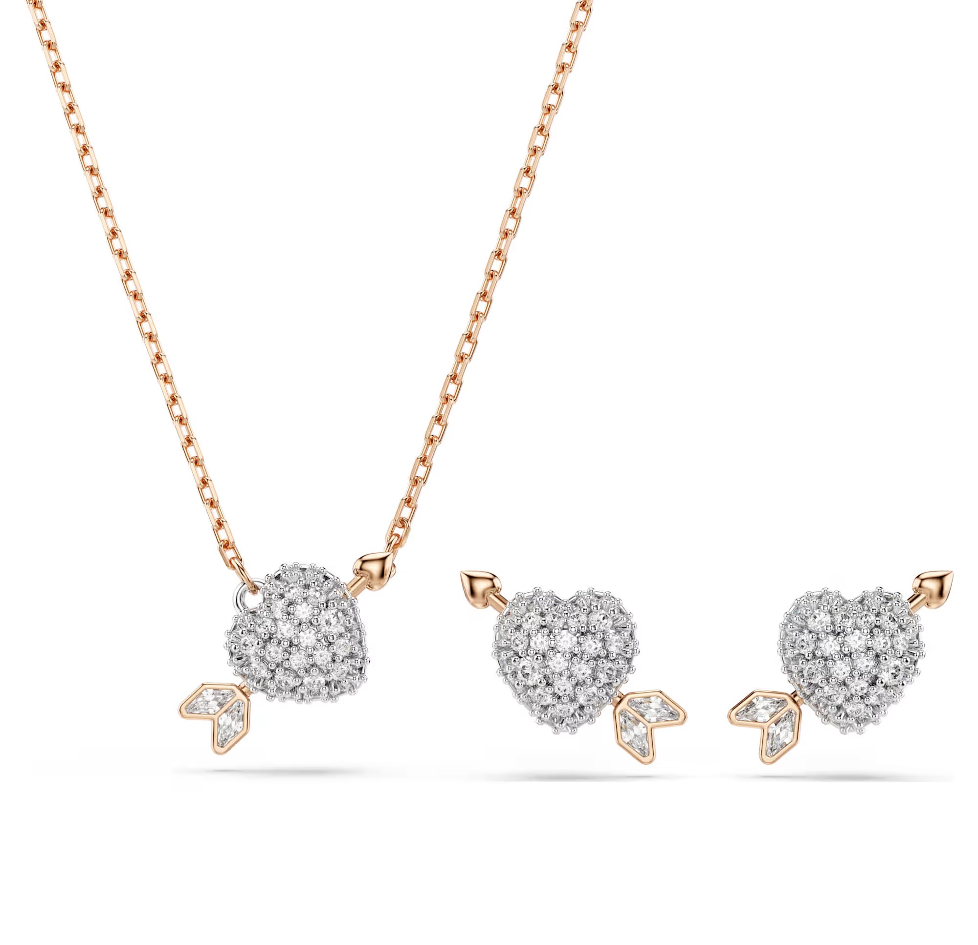 Swarovski Sada pozlátených šperkov s kryštálmi Idyllia 5745580 (náušnice, náhrdelník)