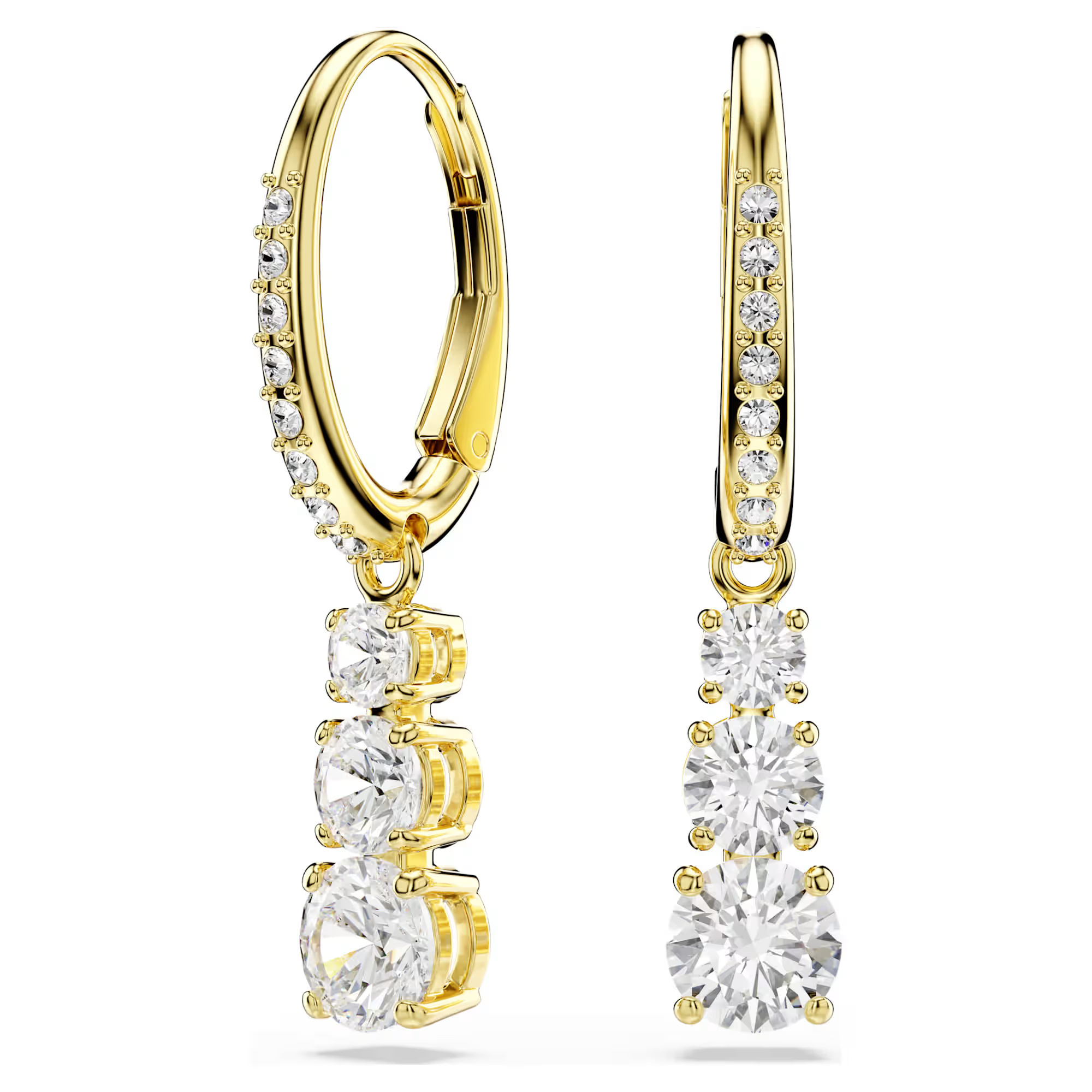 Swarovski Třpytivé pozlacené náušnice Stilla Attract 5723300