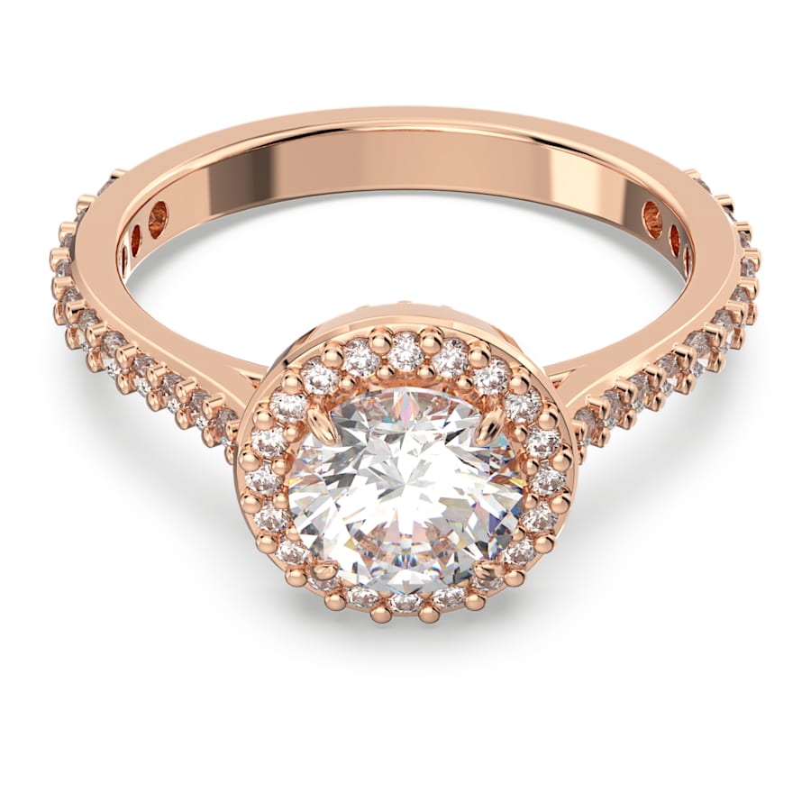 Levně Swarovski Třpytivý bronzový prsten s krystaly Constella 5642640 58 mm