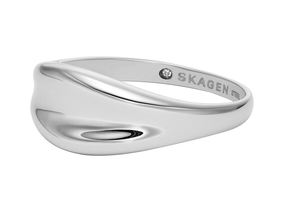 Skagen Moderní ocelový prsten pro ženy Anja Pebble SKJ1850040 53 mm