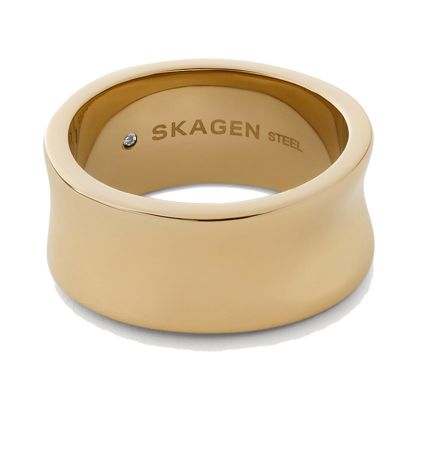 Skagen Nadčasový pozlacený prsten z oceli Kariana SKJ1519710 57 mm