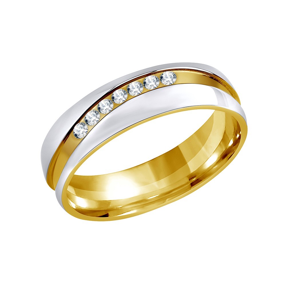 Silvego Snubný oceľový prsteň pre ženy Mariage RRC2050-Z 52 mm
