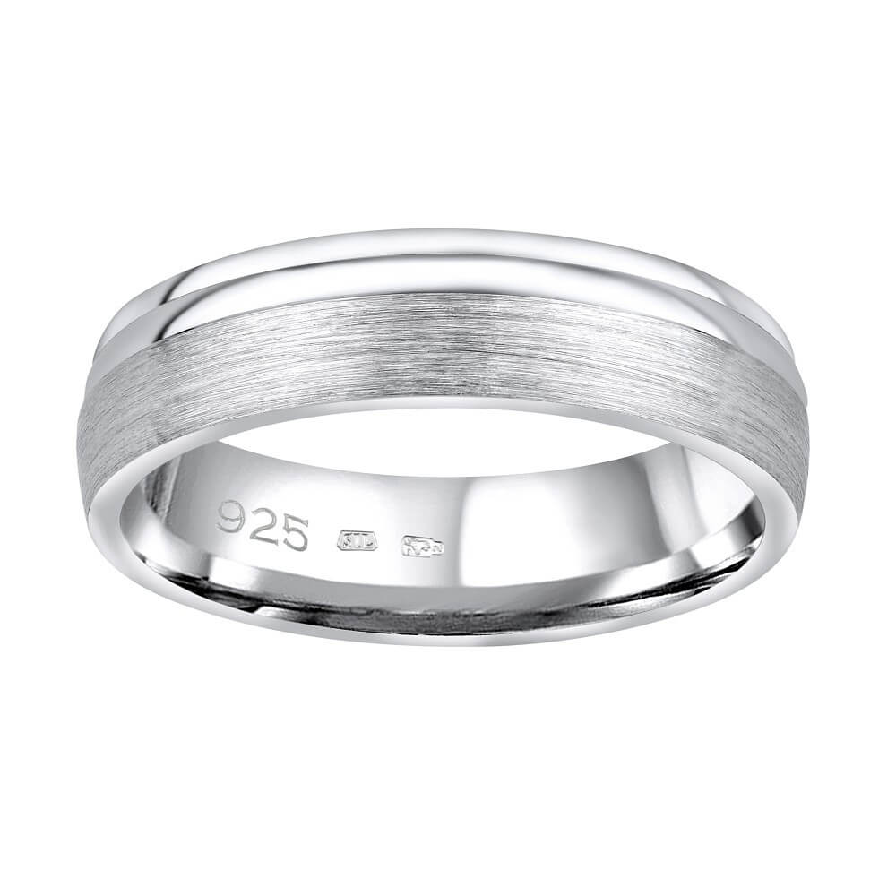 Silvego Snubní stříbrný prsten Amora pro muže i ženy QRALP130M 65 mm