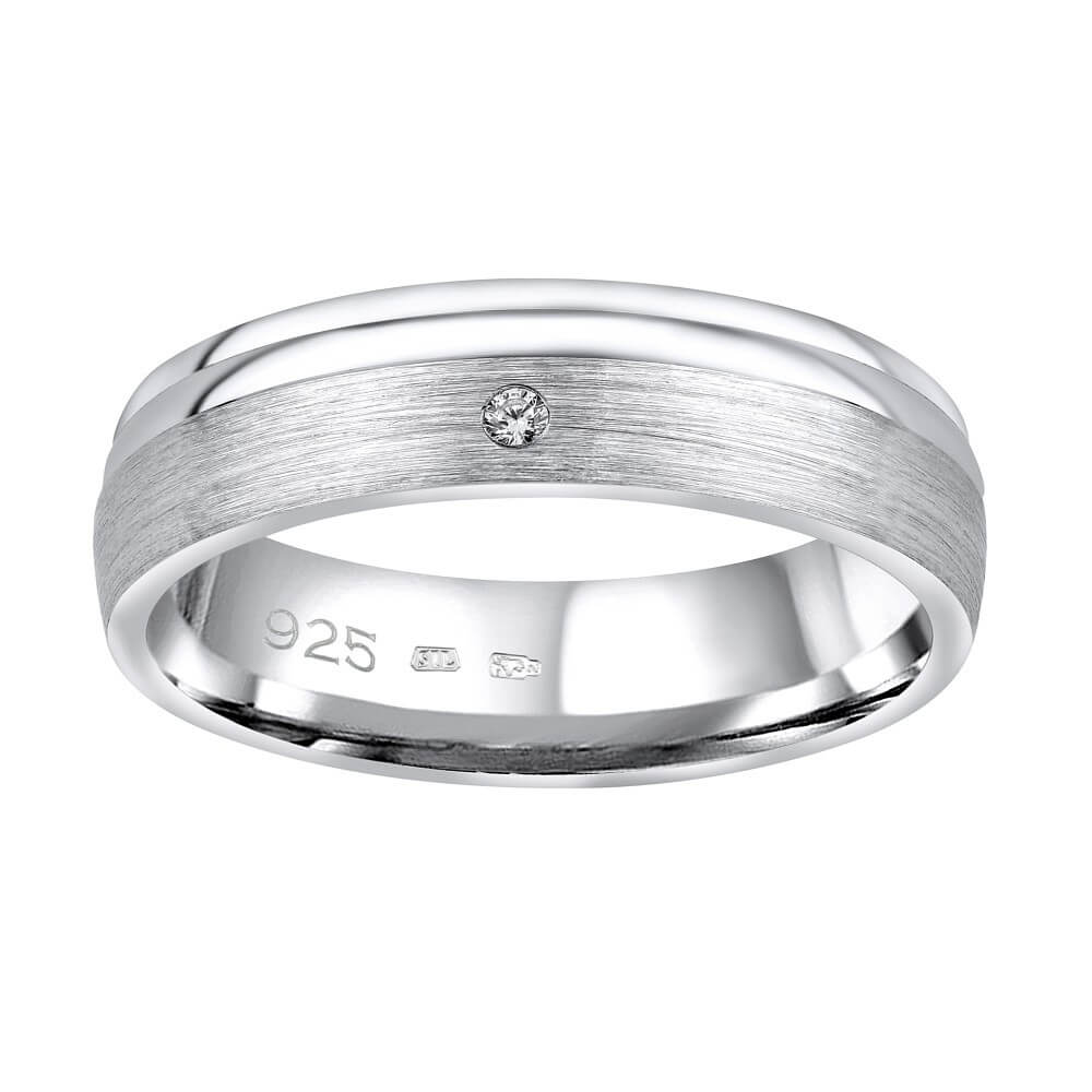 Silvego Snubní stříbrný prsten Amora pro ženy QRALP130W 62 mm