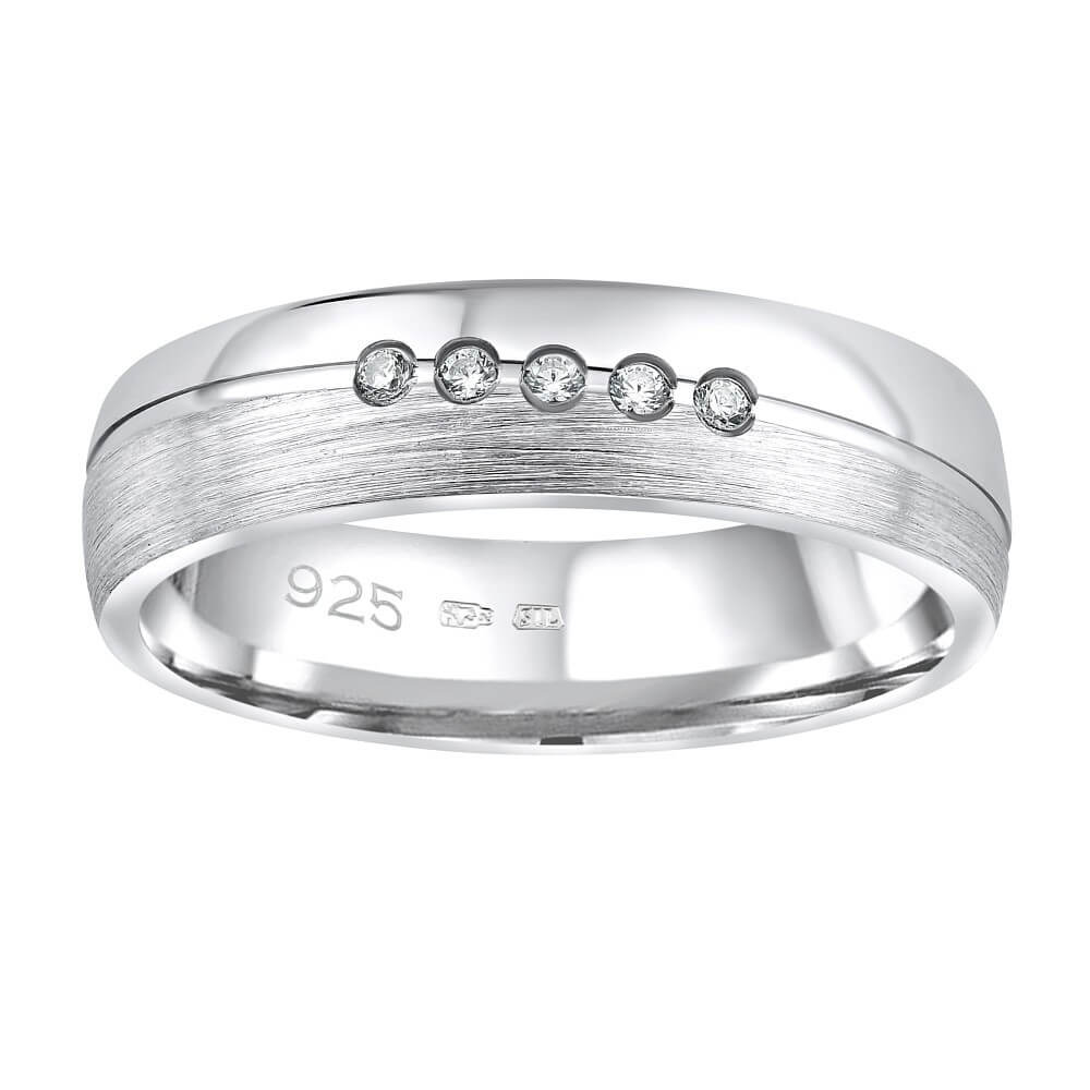 Silvego Snubní stříbrný prsten Presley pro ženy QRZLP012W 50 mm