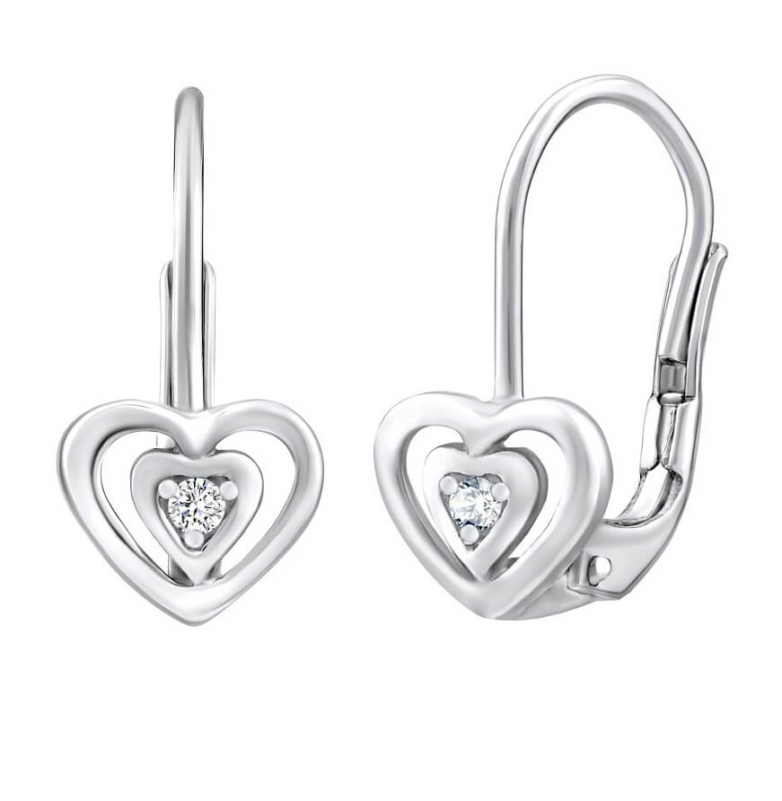 Silvego Orecchini a Cuore d’argento con zirconi Swarovski SILVEGO70536Z