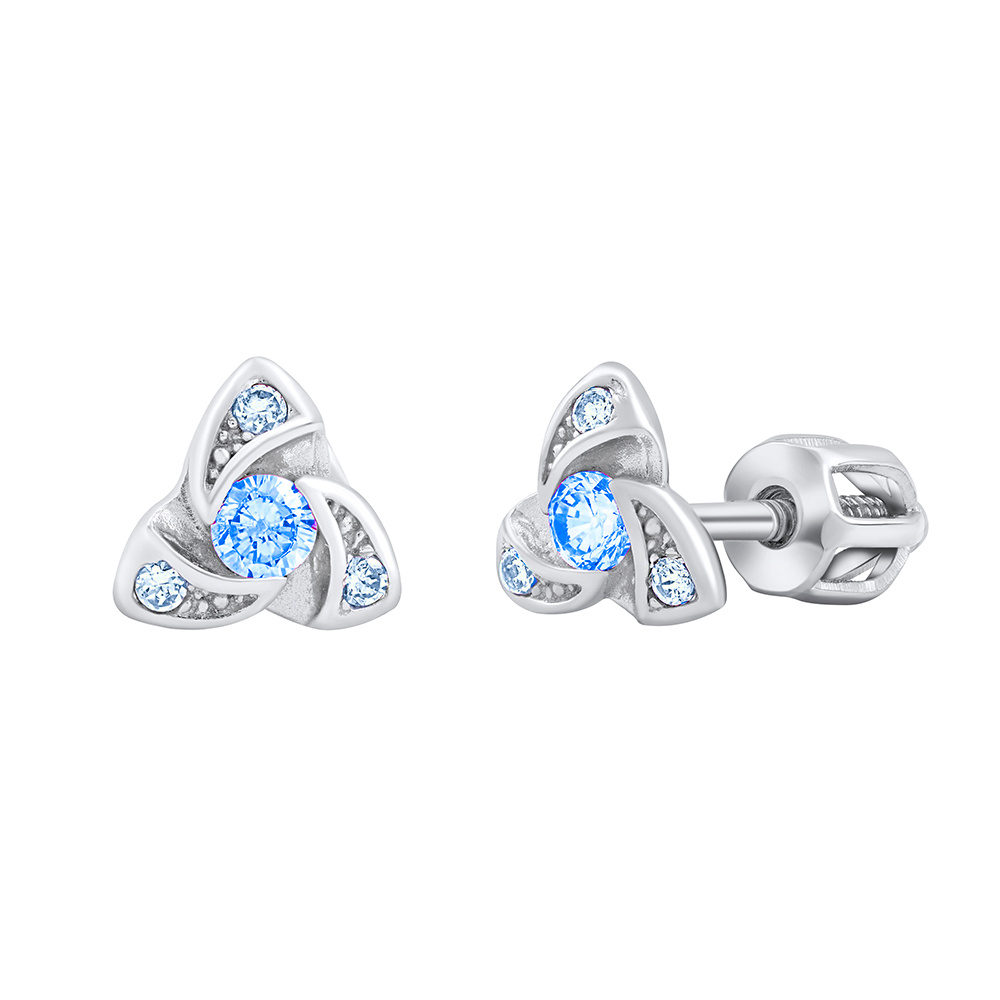 Silvego Orecchini in argento AVA con blu e bianco Brilliance Zirconia SILVEGOB70497BDSLB