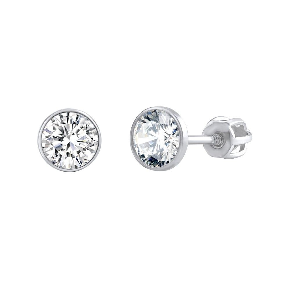 Silvego Strieborné náušnice kôstky Jenis s Brilliance Zirconia 6 mm SILVEGOB70606SBDW