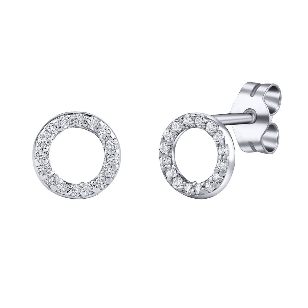 Silvego Strieborné náušnice kôstky kruhy Agnii s Brilliance Zirconia 7 mm ZT182508E