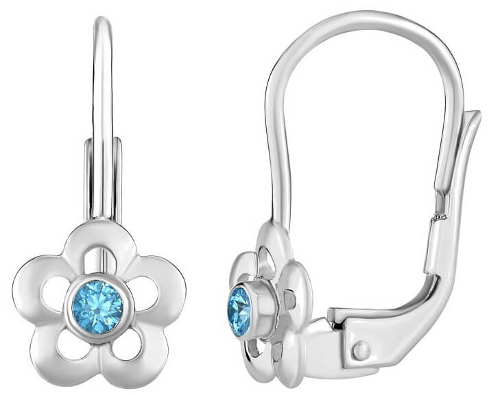 Silvego Orecchini in argento nontiscordardimé con topazio naturale blu Swarovski® Gemstones SILVEGOB70164B