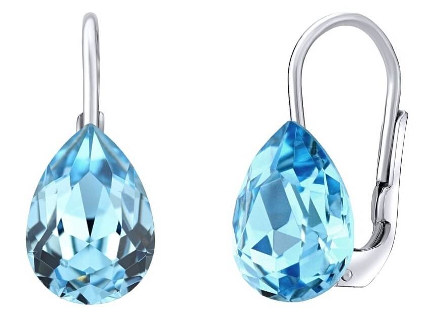 Silvego Ezüst fülbevaló kék Swarovski® kristállyal Crystak SILVEGOVSW080E