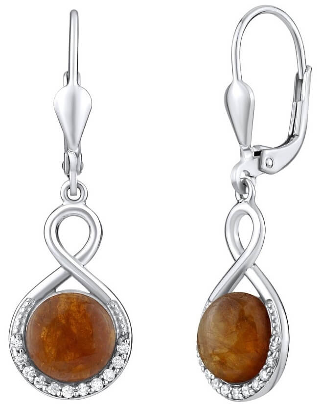 Silvego Orecchini d’argento con granato naturale Hessonite JST14710GRE