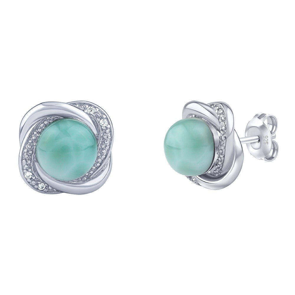 Silvego Orecchini d’argento con Larimar ArielJSTE14738LR