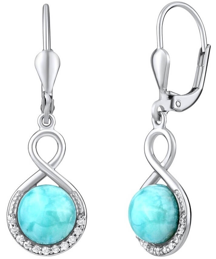 Silvego Orecchini d’argento con Larimar naturale JST14710LR