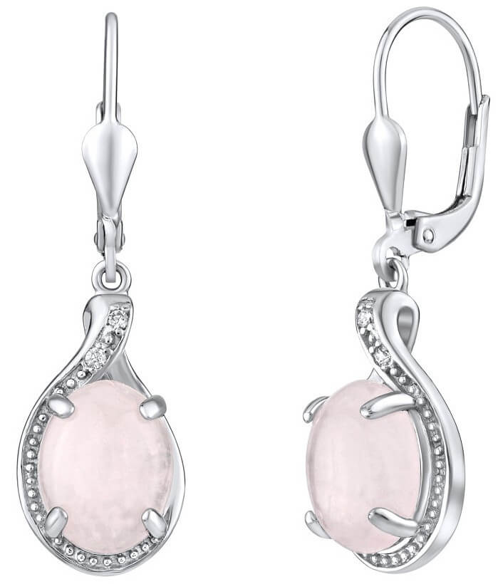 Silvego Orecchini in argento con quarzo rosa naturale JST13327RQE