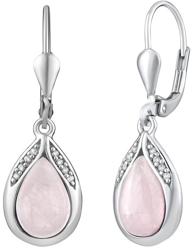 Silvego Orecchini in argento con quarzo rosa naturale JST13327RQE