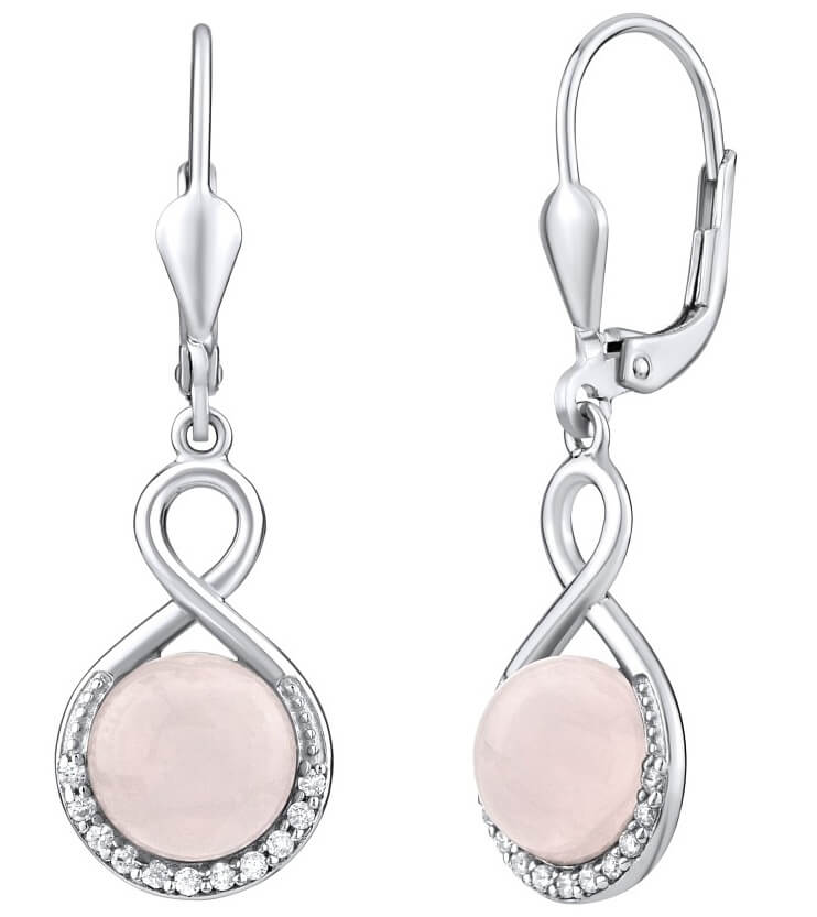 Silvego Orecchini d’argento con quarzo rosa naturale JST14710RQ