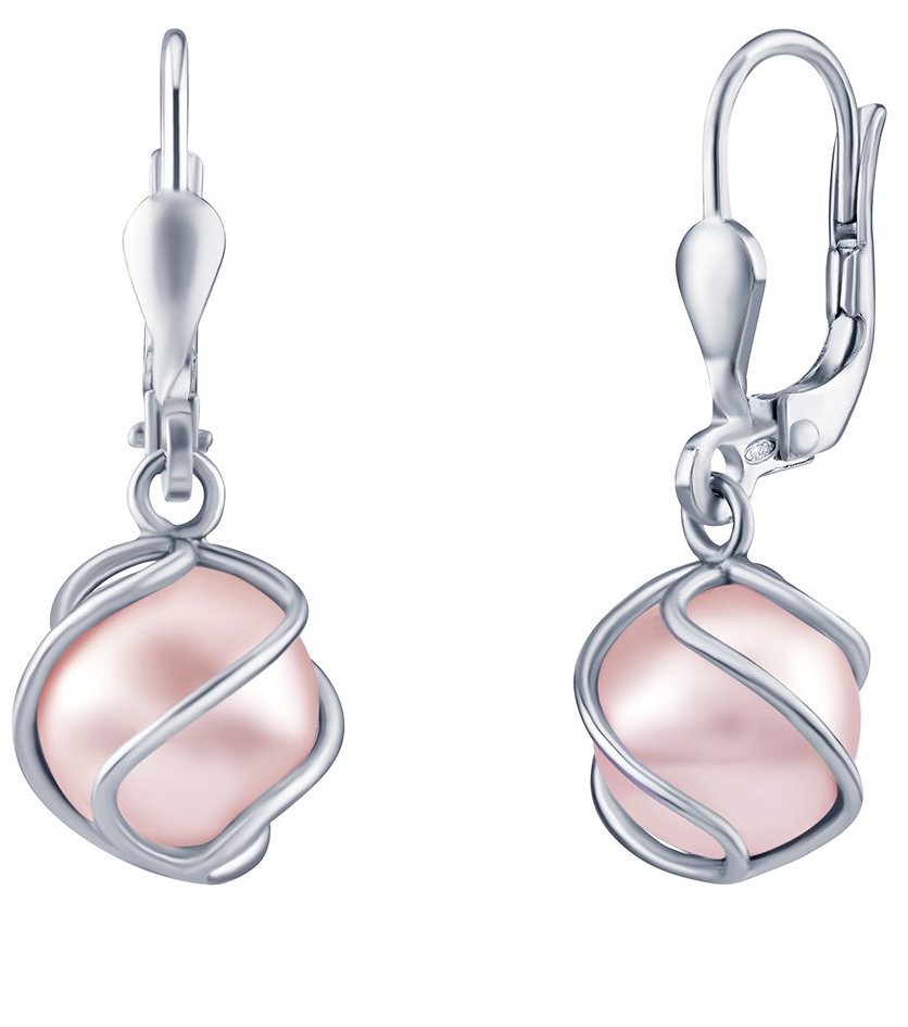 Silvego Orecchini in argento con Swarovski® Perla rosa SILVEGOB31644SWP