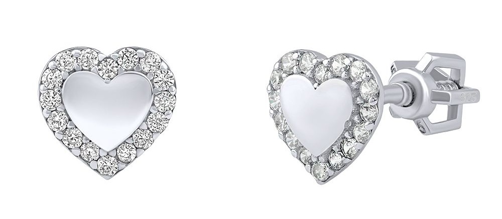 Silvego Orecchini a cuore d’argento Alis con BrillianceZirconia PRGMH20ES