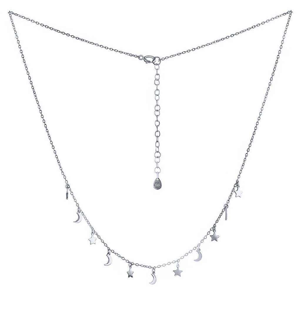 Levně Silvego Stříbrný náhrdelník s ozdobami Midnight Sky MSS031N