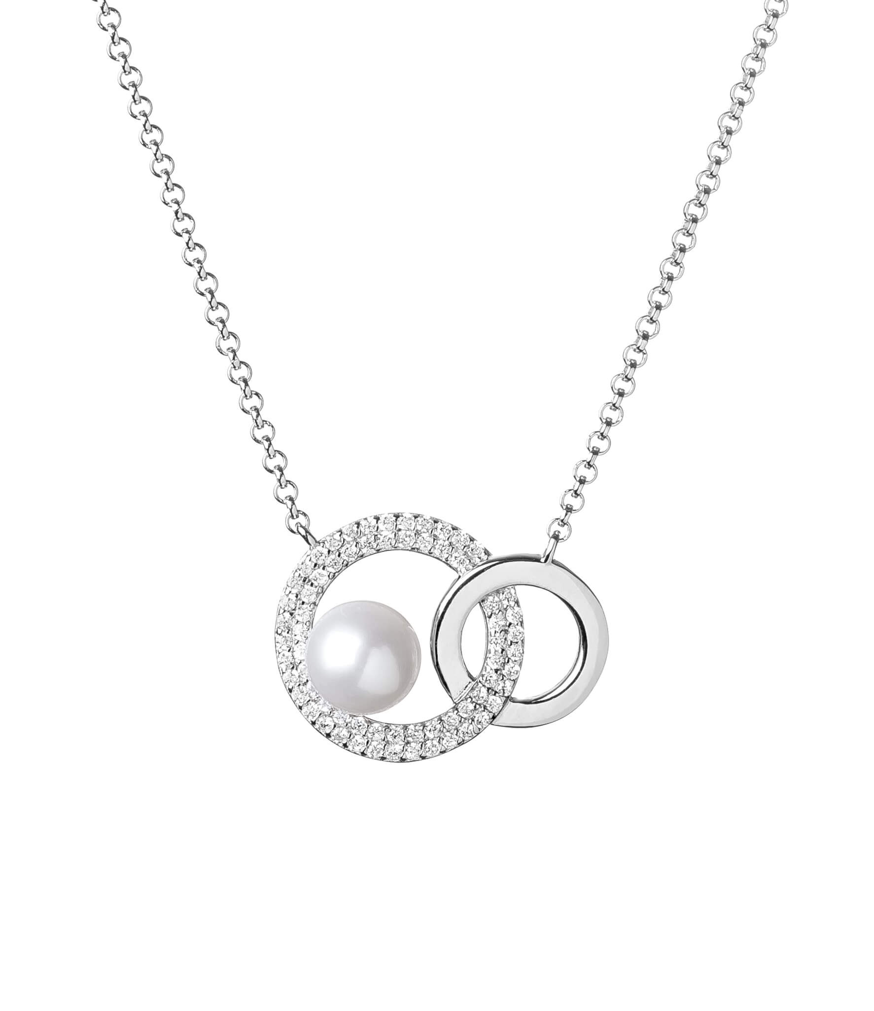Silvego Strieborný náhrdelník s pravou sladkovodné perlou Nicole GRP20106PW