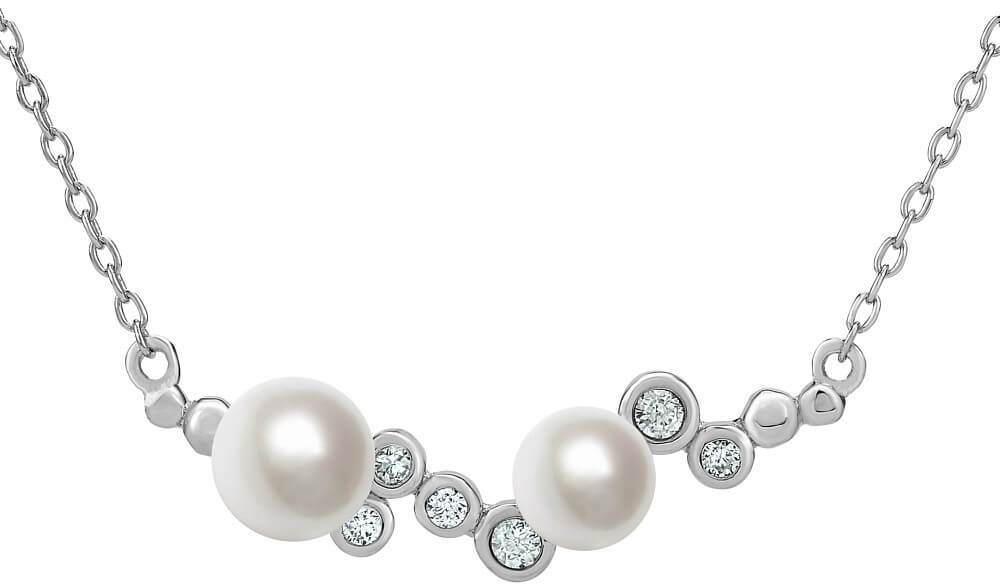Silvego Stříbrný perlový náhrdelník ILUMIA JJJN0972